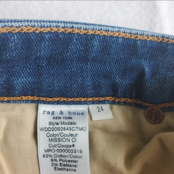 Rag & Bone Dre Low-Rise Slim Boyfriend Jeans Size 24 - Picture 7 of 11